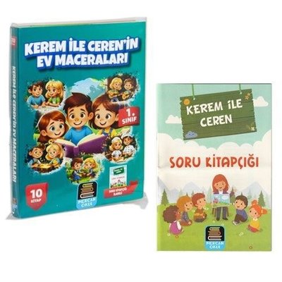 1. Sınıf Kerem İle Ceren Ev Maceraları Okuma Seti - 10 Kitap Takım - Değendirme Kitapçığı İlaveli