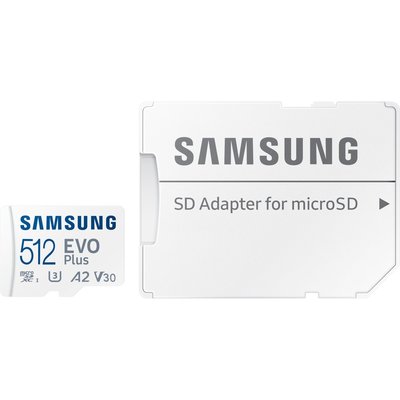 Samsung Evo Plus MB-MC512SA Class 10 UHS-I U3 A2 V30 512 GB Micro SD Kart