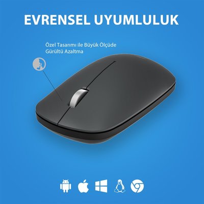 Lenovo Lecoo WS214 1200 DPI Kablosuz Optik Mouse Gri