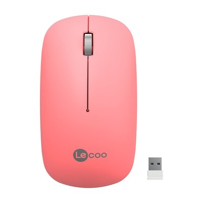 Lenovo Lecoo WS214 1200 DPI Kablosuz Optik Mouse Pembe