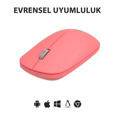 Lenovo Lecoo WS214 1200 DPI Kablosuz Optik Mouse Pembe