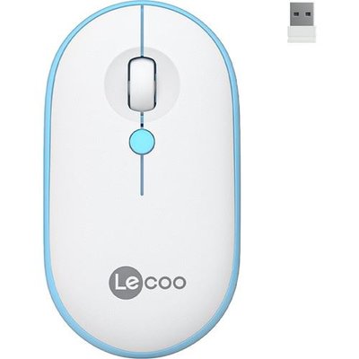 Lenovo Lecoo WS212 Kablosuz 1600DPI Sessiz Optik Mouse Beyaz & Mavi