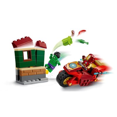 Lego Marvel Motosikletli Iron Man ve Hulk 76287