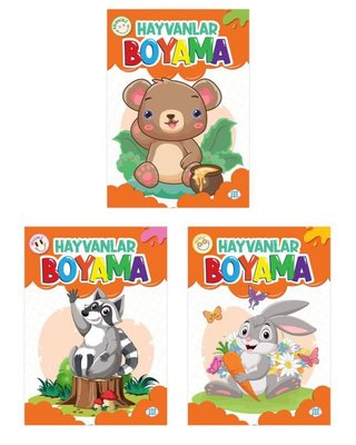 Hayvanlar Boyama Seti - 3 Kitap Takım