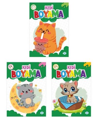 Kedi Boyama Seti - 3 Kitap Takım