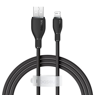 Baseus Pudding Hızlı Şarj Özellikli USB to Lightning 2.4 A. Kablo 1.2m Siyah