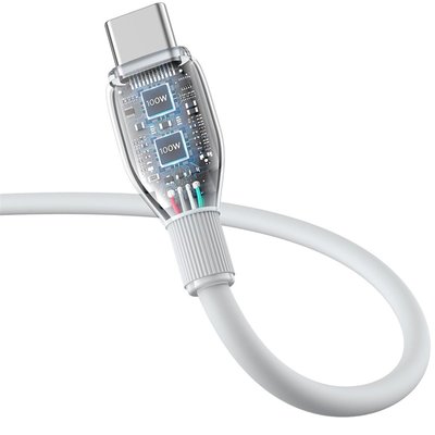 Baseus Pudding Hızlı Şarj Özellikli USB Type-C 100W Kablo 1.2m. Beyaz