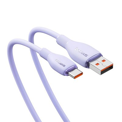 Baseus Pudding Hızlı Şarj Özellikli USB Type-C 100W Kablo 1.2m. Mor