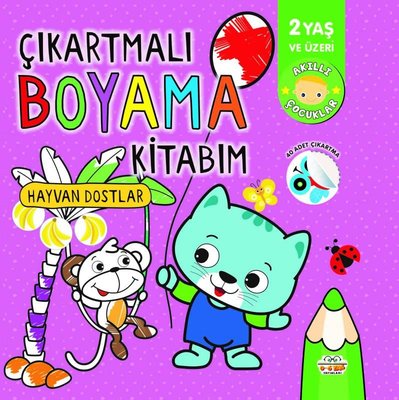 Çıkartmalı Boyama Kitabım - Hayvan Dostlar - 2 Yaş ve Üzeri - Akıllı Çocuklar