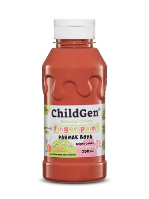 Childgen Süper Yıkanabilir Parmak Boyası 350 ml Şişe Kahverengi