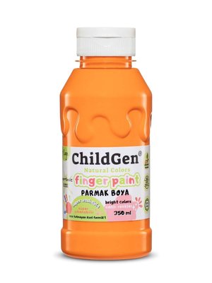 Childgen Süper Yıkanabilir Parmak Boyası 350 ml Şişe Turuncu