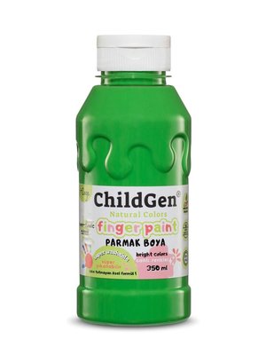 Childgen Süper Yıkanabilir Parmak Boyası 350 ml Şişe Yeşil