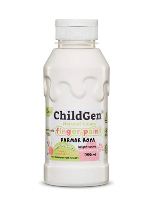 Childgen Süper Yıkanabilir Parmak Boyası 350 ml Şişe Beyaz