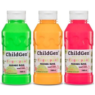 Childgen Süper Parmak Boyası Yıkanabilir 350 ml 3'lü Neon Set