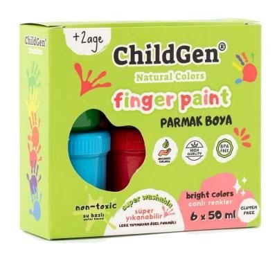 Childgen Süper Yıkanabilir Parmak Boyası  50 gr 6'lı Set 