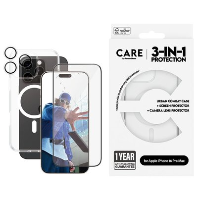 PanzerGlass Care by iPhone 16 Pro Max Flagship 3-in-1 Bundle Ekran & Kamera Koruyucu&Kılıf 