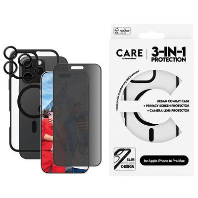 PanzerGlass Care by iPhone 16 Pro Max Flagship 3-in-1 Privacy BundleEkran& Kamera Koruyucu&Kılıf