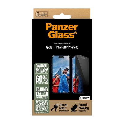 PanzerGlass iPhone 16 Privacy UWF Ekran Koruyucu