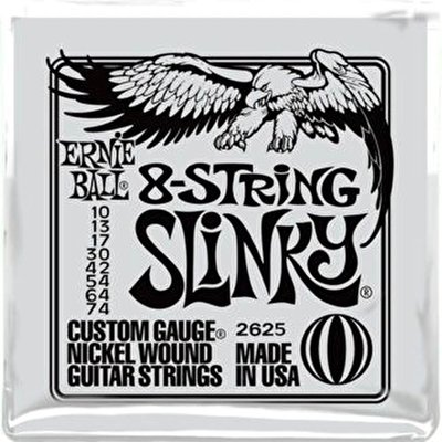 Ernie Ball P02625 Slinky Electric Nickel Wound 8 Telli 0.10 - 0.74 Elektro Gitar Teli