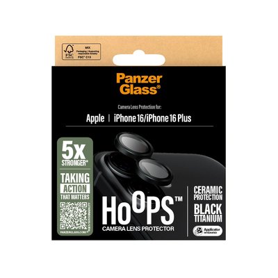 PanzerGlass® iPhone 16/16 Plus, Hoops™ Seramik, Kamera Koruyucu