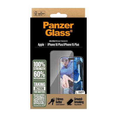 PanzerGlass® iPhone 16 Plus, UWF, Ekran Koruyucu