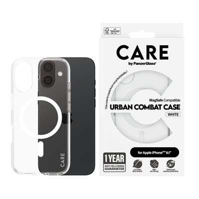 PanzerGlass Care by iPhone 16, Flagship Urban Combat MagSafe, Beyaz, Kılıf