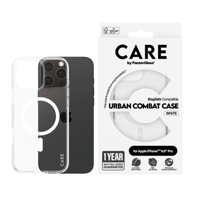 PanzerGlass Care by iPhone 16 Pro Max, Flagship Urban Combat MagSafe, Beyaz, Kılıf