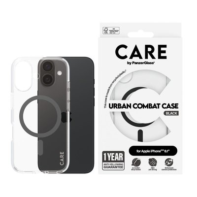 PanzerGlass Care by iPhone 16, Flagship Urban Combat MagSafe, Siyah, Kılıf