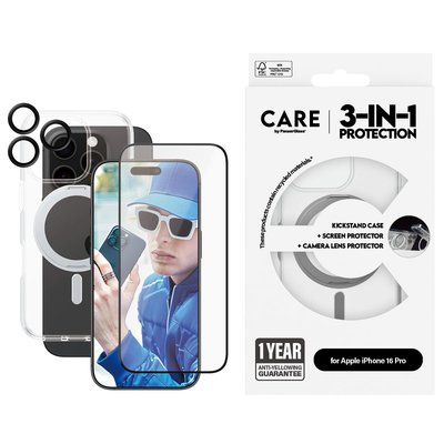 PanzerGlass Care by iPhone 16 Pro, Feature 3-in-1 Seramik Bundle, Ekran & Kamera Koruyucu & Kılıf