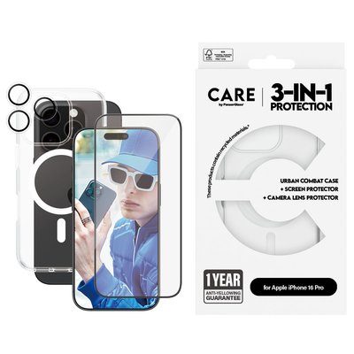 PanzerGlass Care by iPhone 16 Pro, Flagship 3-in-1 Bundle, Ekran & Kamera Koruyucu & Kılıf