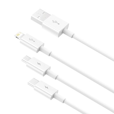 Baseus Superior 3in1 Hızlı Şarj Özellikli USB to M+L+C 3.5A Kablo 0.5m.