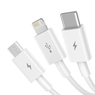 Baseus Superior 3in1 Hızlı Şarj Özellikli USB to M+L+C 3.5A Kablo 0.5m.