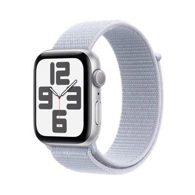 Apple Watch SE GPS 44mm Aluminium Case with Blue Cloud Sport Loop