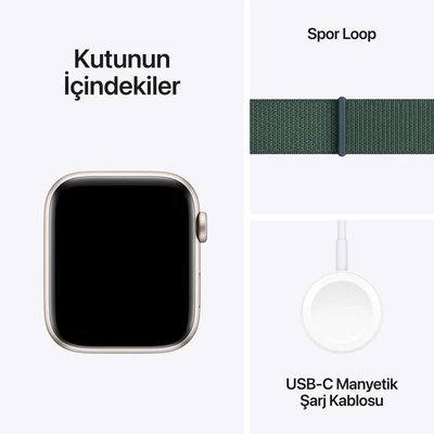 Apple Watch SE GPS 44mm Aluminium Case with Lake Green Sport Loop