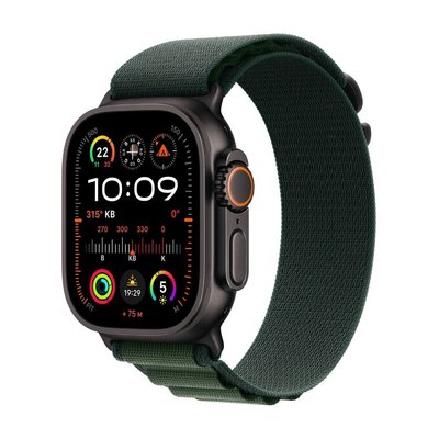 Apple Watch Ultra 2 GPS + Cellular 49mm Case with Dark Green Alpine Loop - Medium