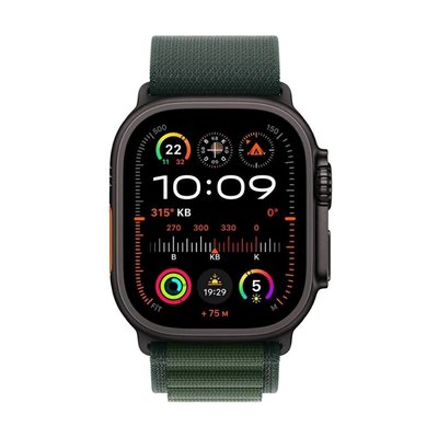 Apple Watch Ultra 2 GPS + Cellular 49mm Case with Dark Green Alpine Loop - Medium