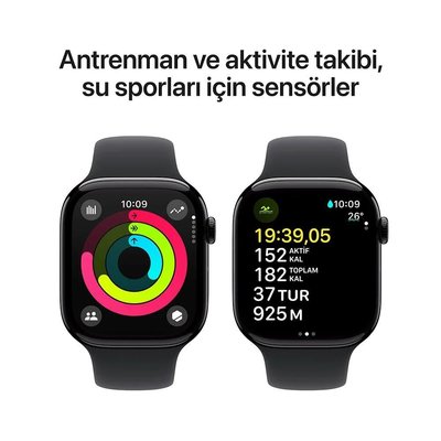 Apple Watch Series 10 GPS 46mm Aluminium Case with Black Sport Band - S/M