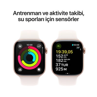 Apple Watch Series 10 GPS 46mm Aluminium Case with Light Blush Sport Band - M/L