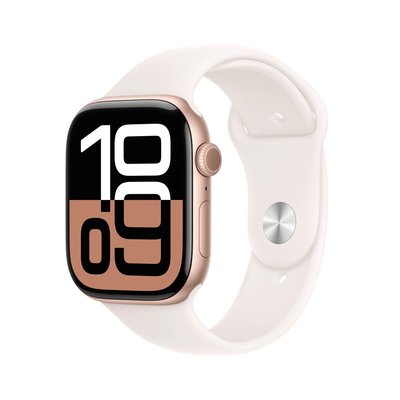 Apple Watch Series 10 GPS + Cellular 46mm Aluminium Case with Light Blush Sport Band - M/L