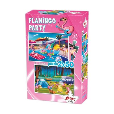 Star Flamingo Partisi, 2X50 Parça Puzzle