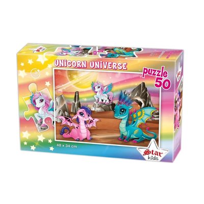 Star Unicorn Evreni 50 Parça Puzzle