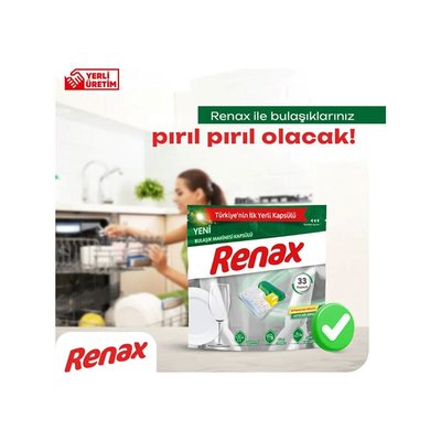 Renax Hepsi Bir Arada Bulaşık Makinesi Tableti 33'lü