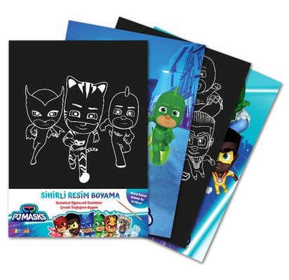 Pjmasks Sihirli Resim Boyama - Ahşap Kalem Hediyeli