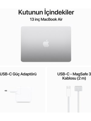 MacBook Air M3 8 GB 256 GB SSD 13.6 MRXQ3TU/A Gümüş