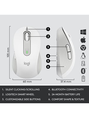 Logitech Signature MK650 920-011028 Beyaz Kablosuz Klavye Mouse Seti