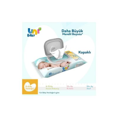 Uni Baby Yenidoğan Islak Mendil 12x40 (480 Yaprak)