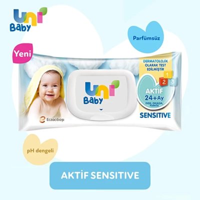 Uni Baby Aktif Sensitive Islak Mendil 90x24 (2160 Yaprak)