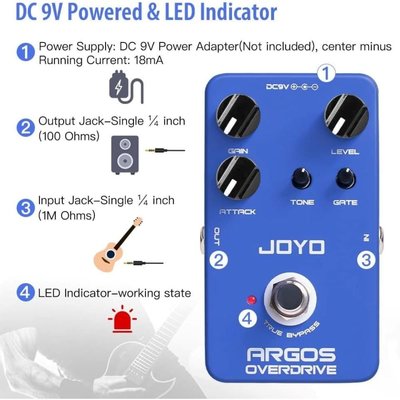 Joyo JF23 Argos Overdrive Pedalı