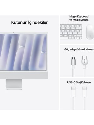 iMac M4 Gümüş MWUC3TU/A 16 GB 256 GB 24 4.5K All in One PC