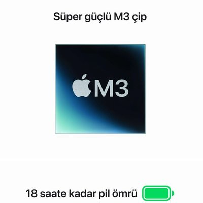 MacBook Air M3 16 GB 256 GB SSD 15.3 MC9G4TU/A Gece Yarısı